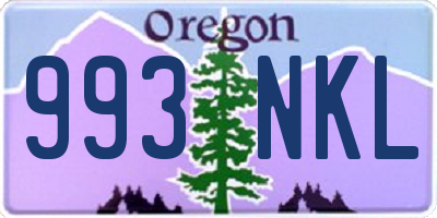 OR license plate 993NKL