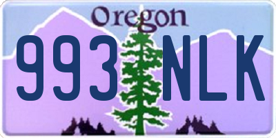 OR license plate 993NLK