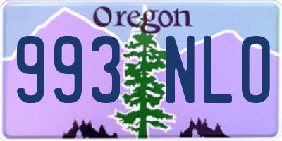 OR license plate 993NLO