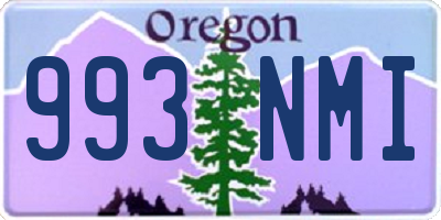 OR license plate 993NMI
