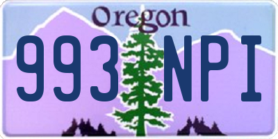 OR license plate 993NPI