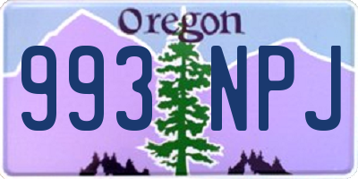 OR license plate 993NPJ