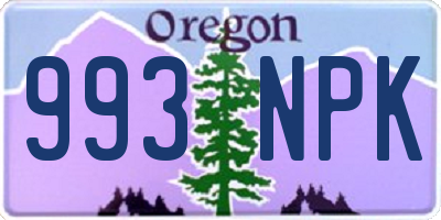 OR license plate 993NPK
