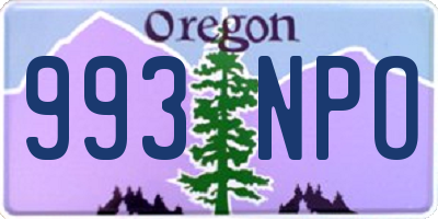 OR license plate 993NPO