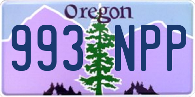 OR license plate 993NPP
