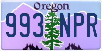 OR license plate 993NPR