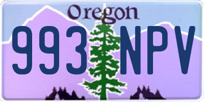 OR license plate 993NPV