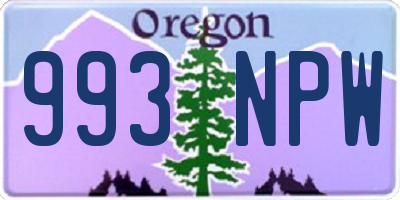 OR license plate 993NPW