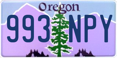 OR license plate 993NPY