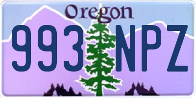 OR license plate 993NPZ