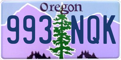 OR license plate 993NQK