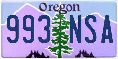 OR license plate 993NSA
