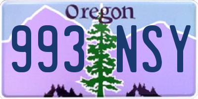 OR license plate 993NSY