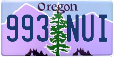 OR license plate 993NUI