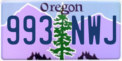 OR license plate 993NWJ