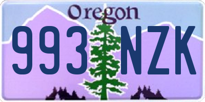 OR license plate 993NZK