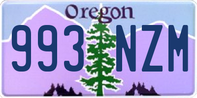 OR license plate 993NZM