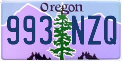 OR license plate 993NZQ