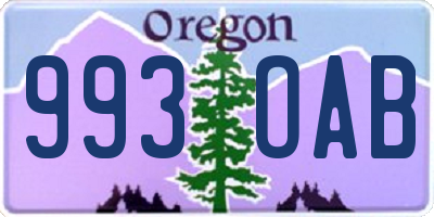 OR license plate 993OAB