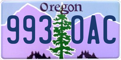 OR license plate 993OAC