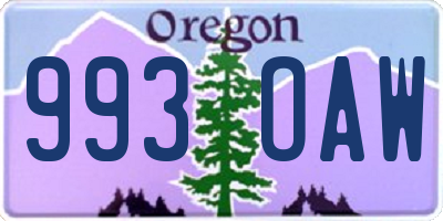 OR license plate 993OAW