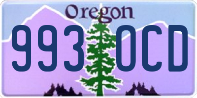 OR license plate 993OCD
