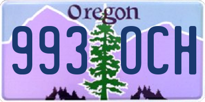 OR license plate 993OCH