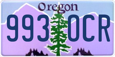 OR license plate 993OCR
