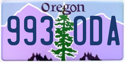 OR license plate 993ODA