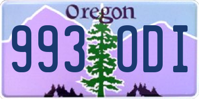 OR license plate 993ODI
