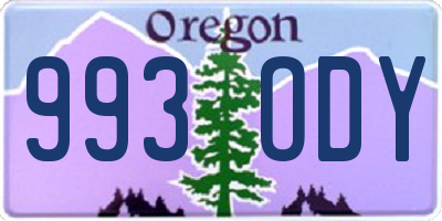 OR license plate 993ODY