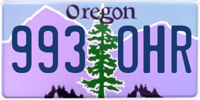 OR license plate 993OHR