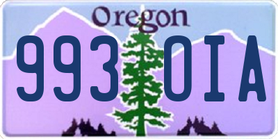OR license plate 993OIA