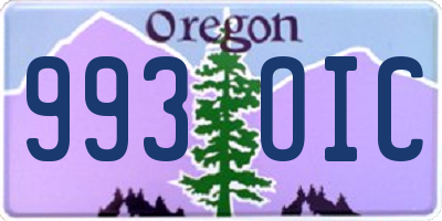 OR license plate 993OIC