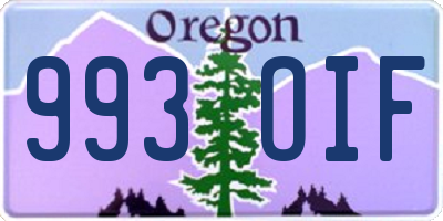 OR license plate 993OIF