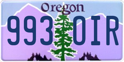 OR license plate 993OIR