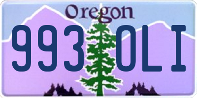 OR license plate 993OLI