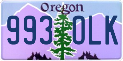 OR license plate 993OLK