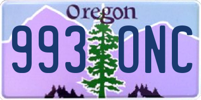 OR license plate 993ONC