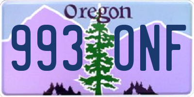 OR license plate 993ONF