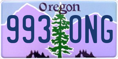 OR license plate 993ONG