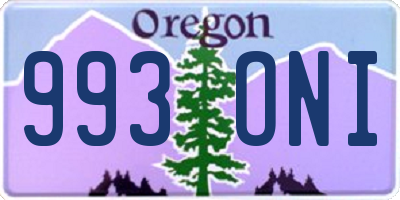 OR license plate 993ONI