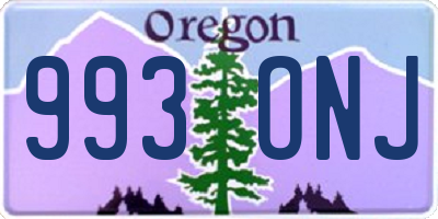 OR license plate 993ONJ