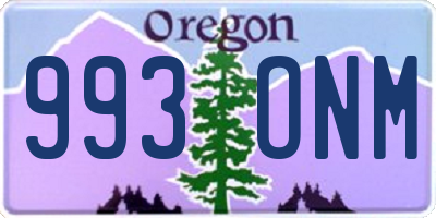 OR license plate 993ONM