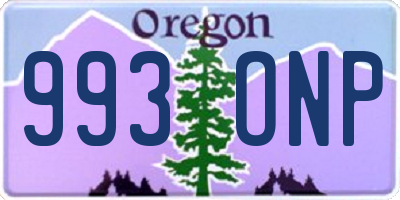 OR license plate 993ONP
