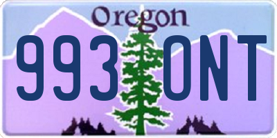 OR license plate 993ONT