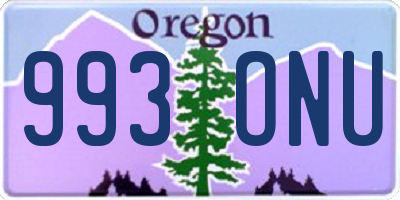 OR license plate 993ONU