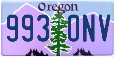 OR license plate 993ONV