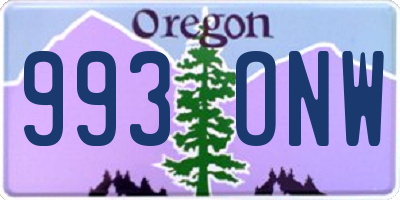 OR license plate 993ONW
