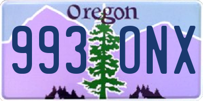 OR license plate 993ONX
